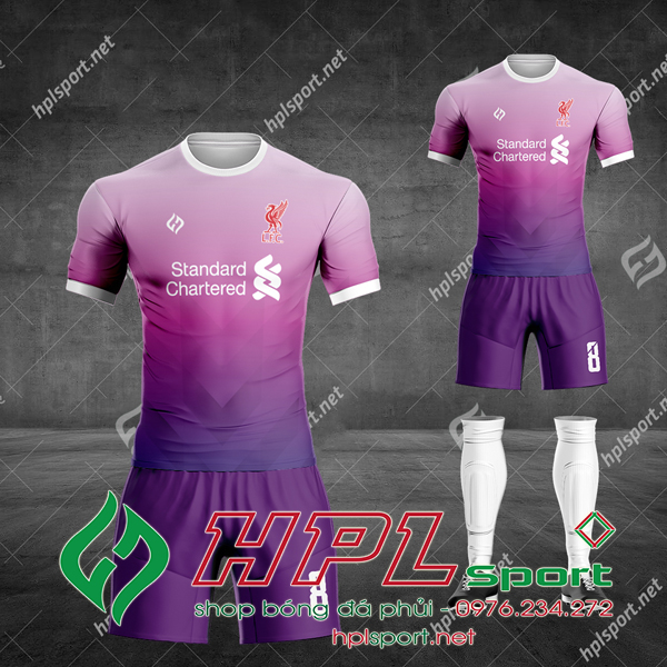 Hình ảnh Áo bóng đá câu lạc bộ tự thiết kế  HPL – 07 màu tím độc lạ