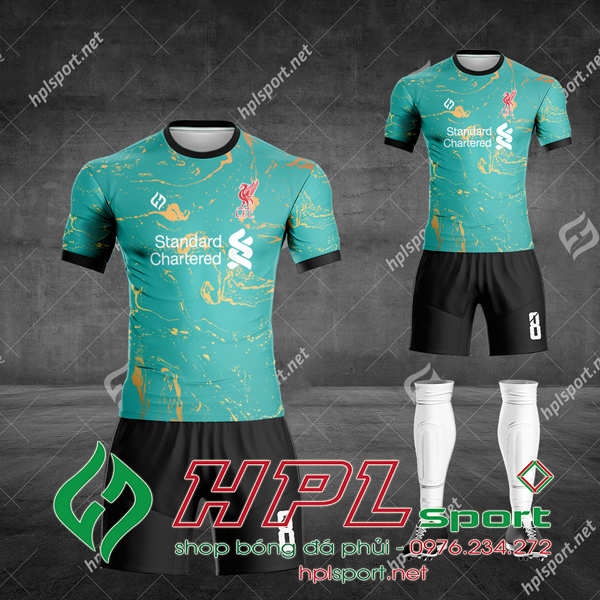 Áo bóng đá thiết kế 2021 màu xanh ngọc