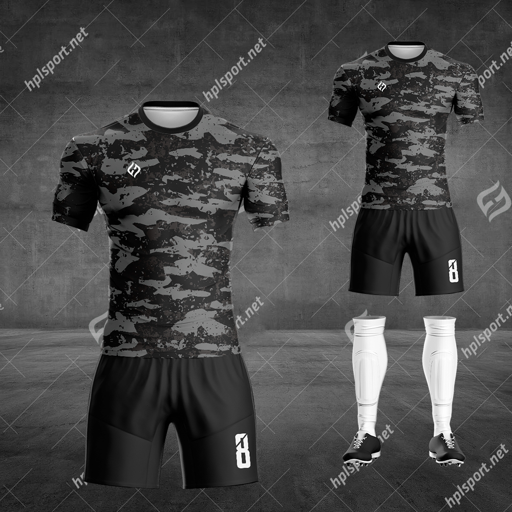 Hình ảnh Mẫu áo bóng đá tự thiết kế màu đen độc lạ của HPL Sport