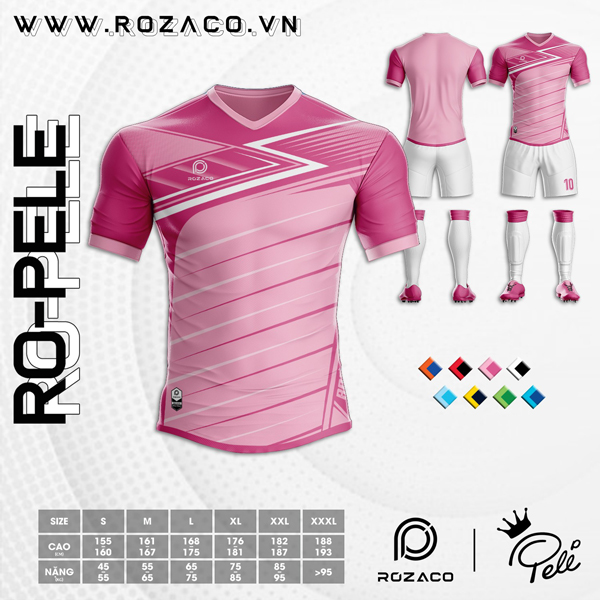 Áo bóng đá đuôi tôm màu hồng