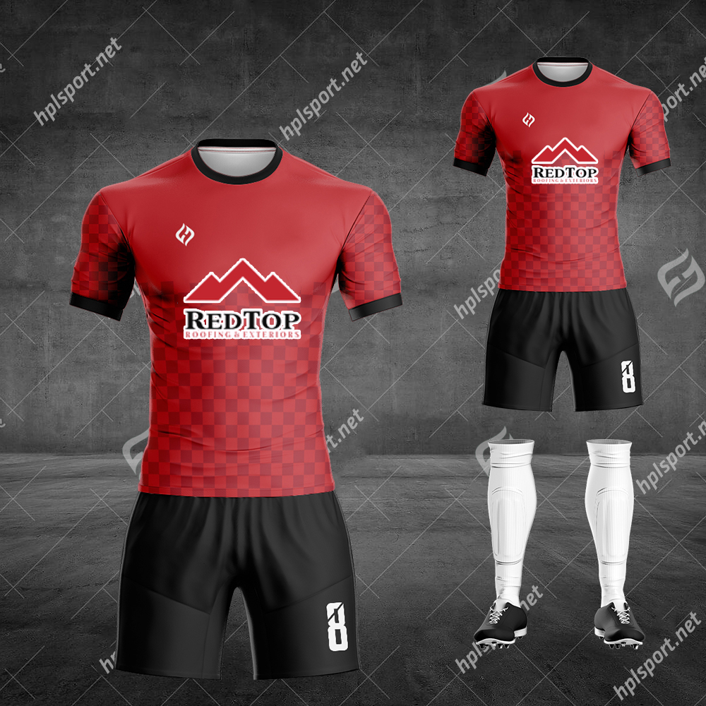 Hình ảnh Áo bóng đá tự thiết kế không logo màu đỏ đẹp của HPL Sport