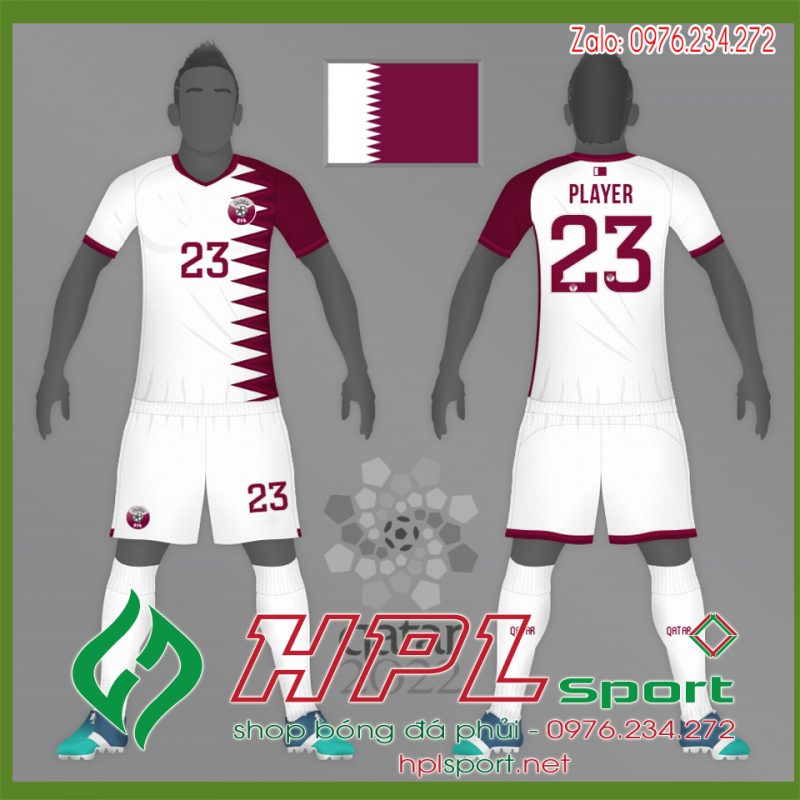Áo Qatar màu trắng 2021