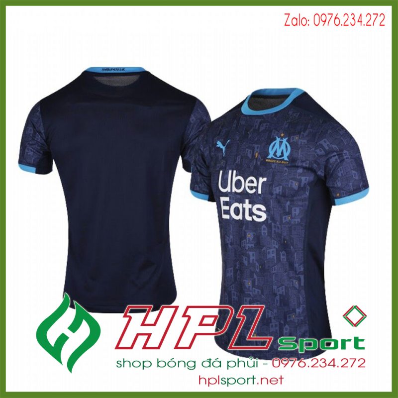 Mẫu áo bóng đá CLB Marseille 2021 màu tím than đẹp