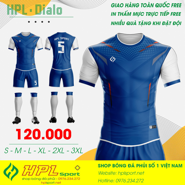 Hình ảnh Trang phục thi đấu bóng đá không logo tự thiết kế mới nhất của HPL Sport