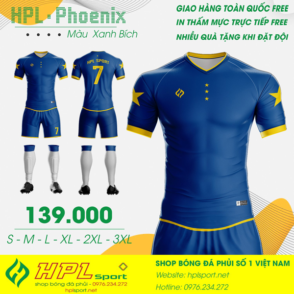 Hình ảnh Áo bóng đá không logo tự thiết kế mới nhất của HPL Sport