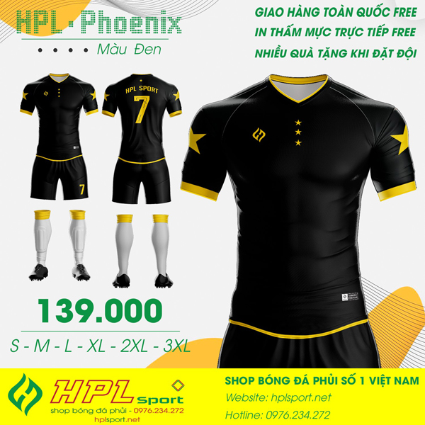 Hình ảnh Trang phục thi đấu bóng đá không logo tự thiết kế mới nhất của HPL Sport