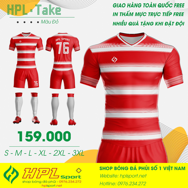 Hình ảnh Áo không Logo màu đỏ Take của HPL Sport