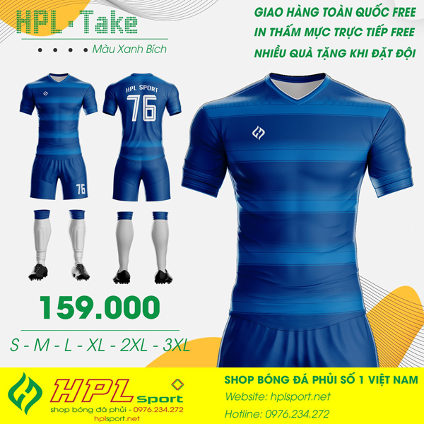 Hình ảnh Áo không Logo màu xanh nước biển Take của HPL Sport