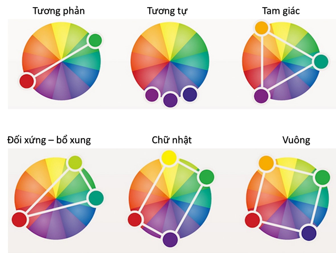 Hình ảnh Các nguyên tắc phối màu theo vòng tròn màu