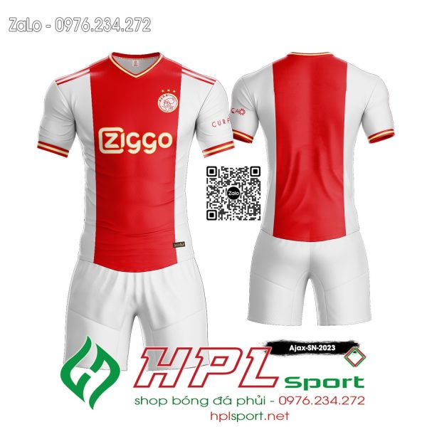 Mẫu áo đấu CLB Ajax sân nhà đỏ phối trắng