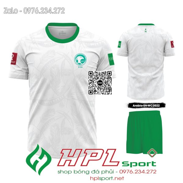 Mẫu áo đấu đội tuyển Ả Rập Xê Út sân nhà màu trắng