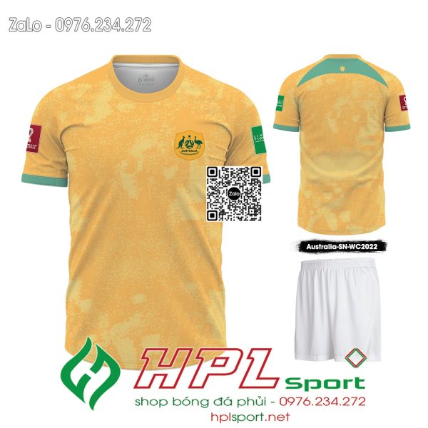 Mẫu áo đấu đội tuyển Australia sân nhà màu vàng