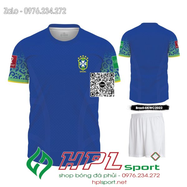 Mẫu Áo Đấu Đội Tuyển Brazil sân khách màu xanh bích