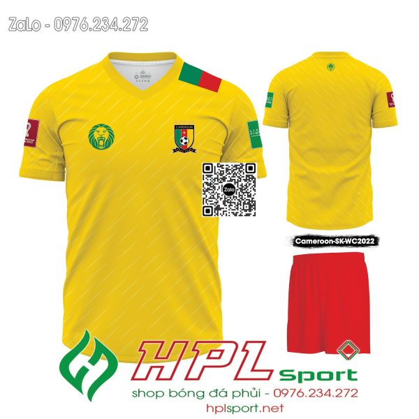 Mẫu áo đá banh tuyển Cameroon sân khách màu vàng