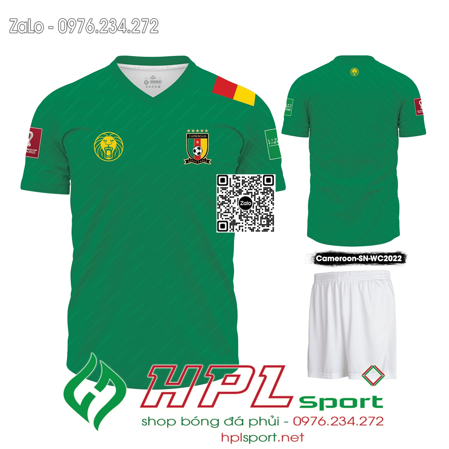 Mẫu áo đá banh đội tuyển Cameroon sân nhà màu xanh két