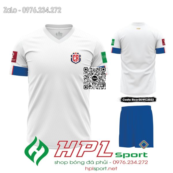Mẫu áo đấu đội tuyển Costa Ricasân khách màu trắng