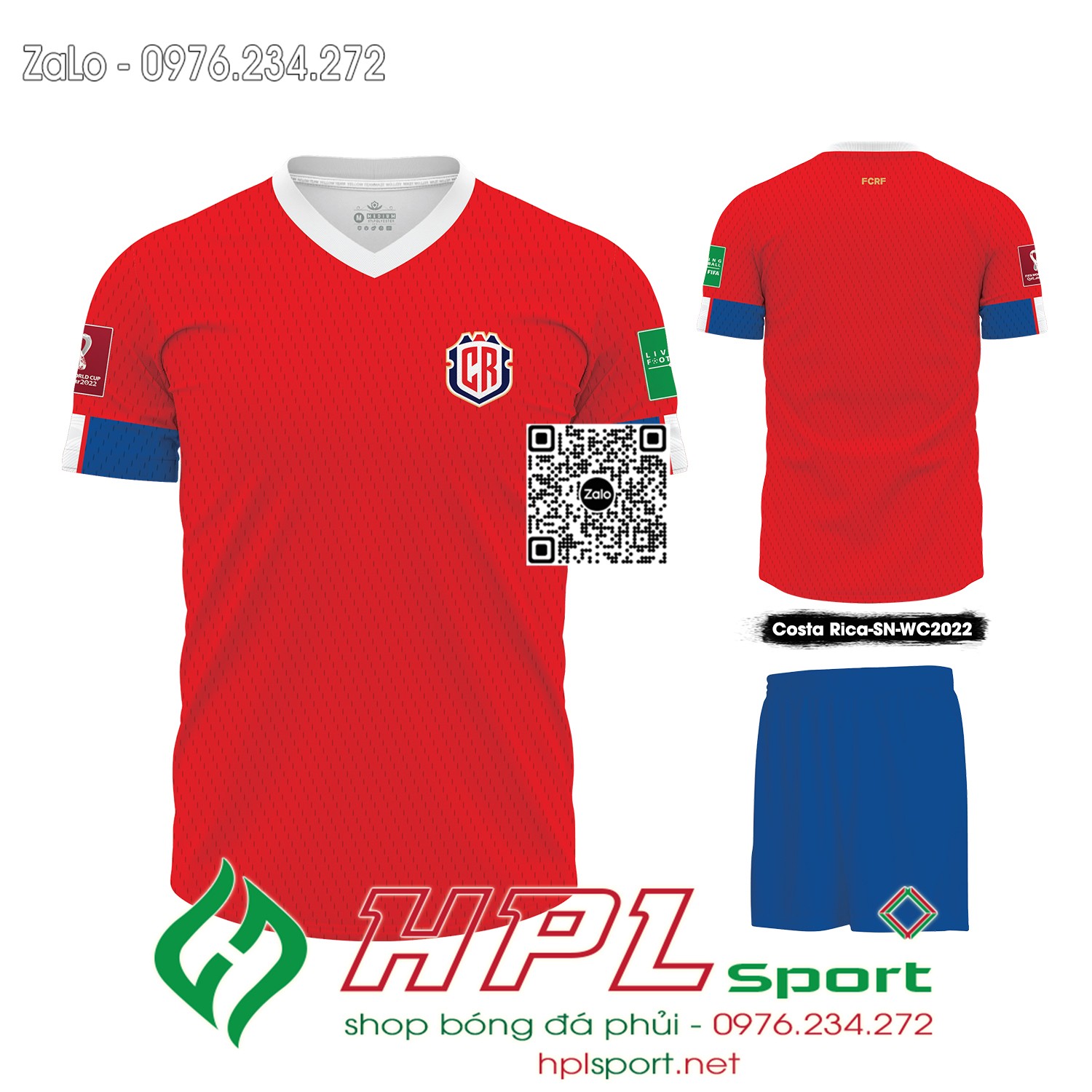 Mẫu áo đấu đội tuyển Costa Rica sân nhà màu đỏ