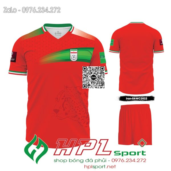 Mẫu áo đấu đội tuyển Iran sân khách màu đỏ
