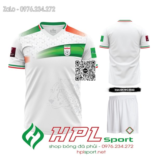 Mẫu áo đấu đội tuyển Iran sân nhà màu trắng