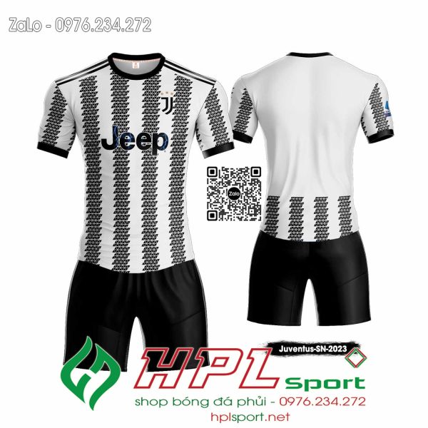 Mẫu áo đấu CLB Juventus sân nhà màu trắng phối đen