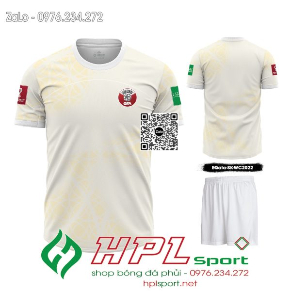 Mẫu áo đấu đội tuyển Qata sân khách màu trắng