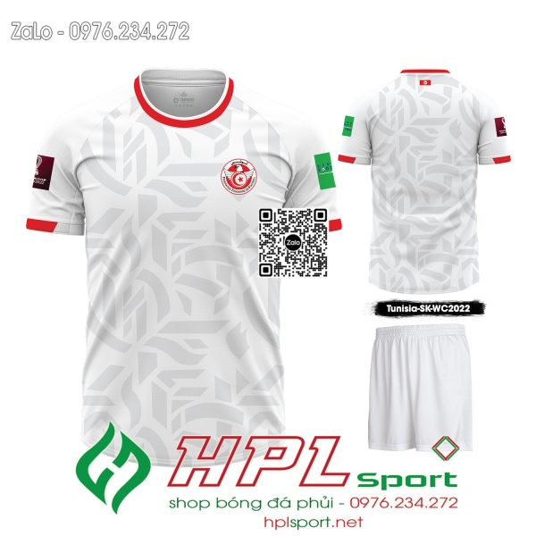 Mẫu áo đấu đội tuyển Tunisia sân khách màu trắng