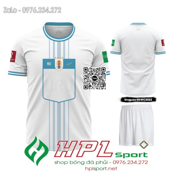 Mẫu áo đấu đội tuyển Uruguay sân khách màu trắng