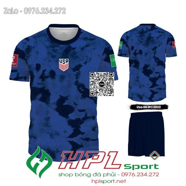 Mẫu áo đấu đội tuyển Mỹ sân khách màu xanh bích